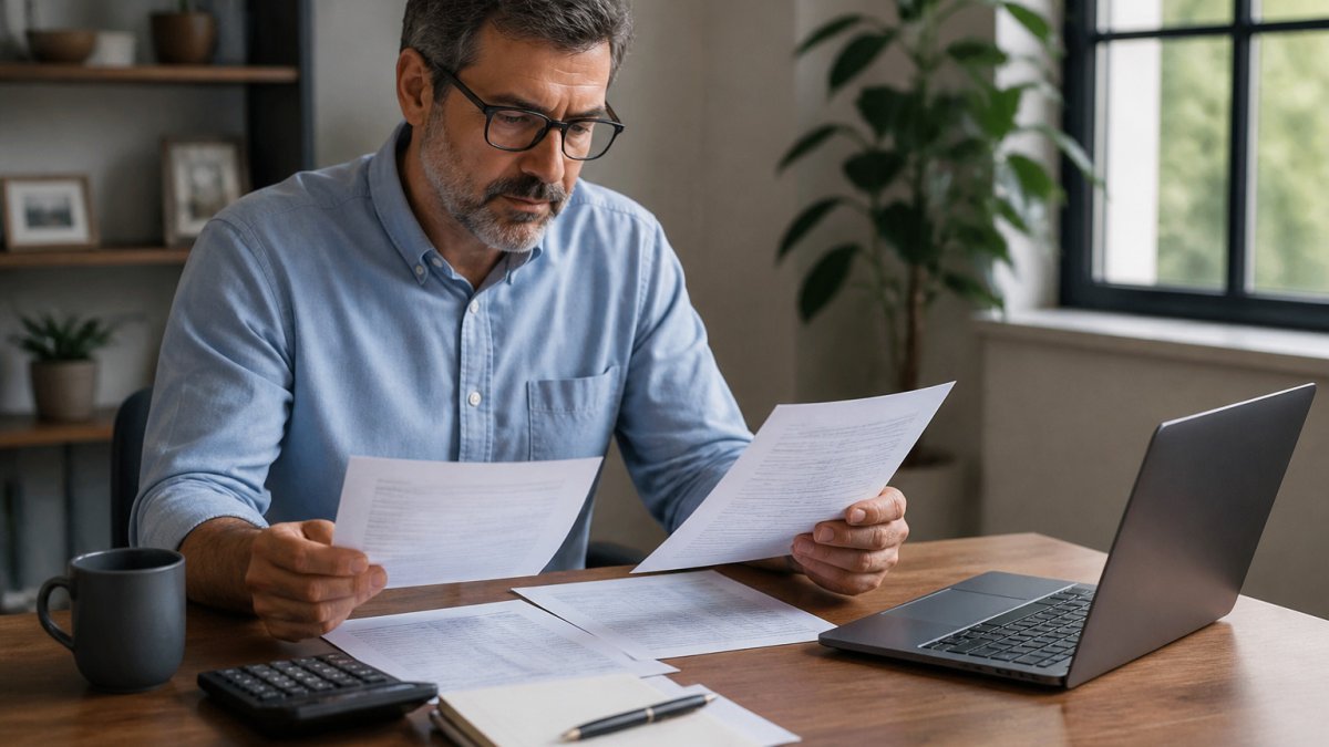 Professional reviewing insurance policy documents and bodily injury liability limits at a desk